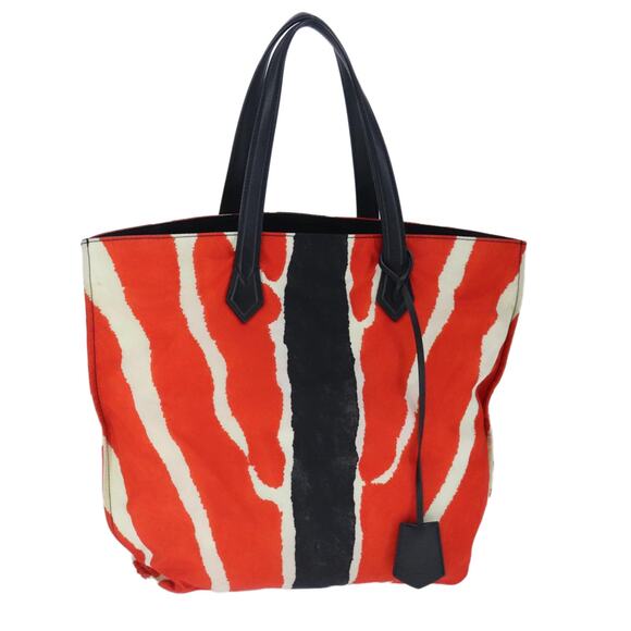 FENDI Tote Bag Nylon Red Silver - Picture 1 of 13